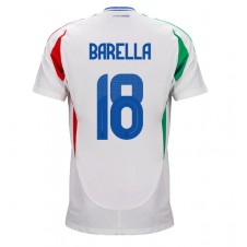 Italien Nicolo Barella #18 Bortatröja EM 2024 Korta ärmar